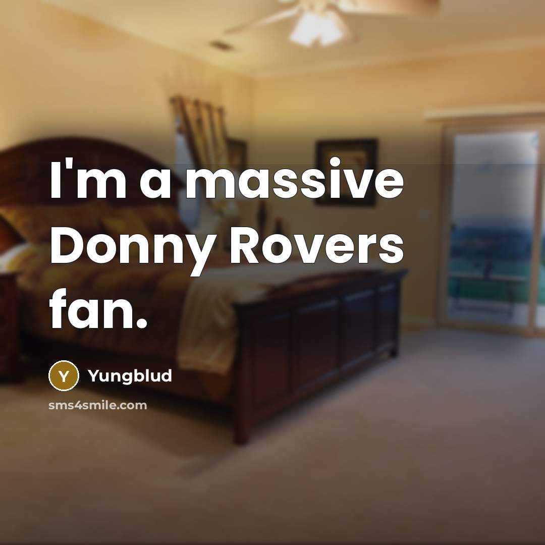 “I'm a massive Donny Rovers fan.” quote by Yungblud