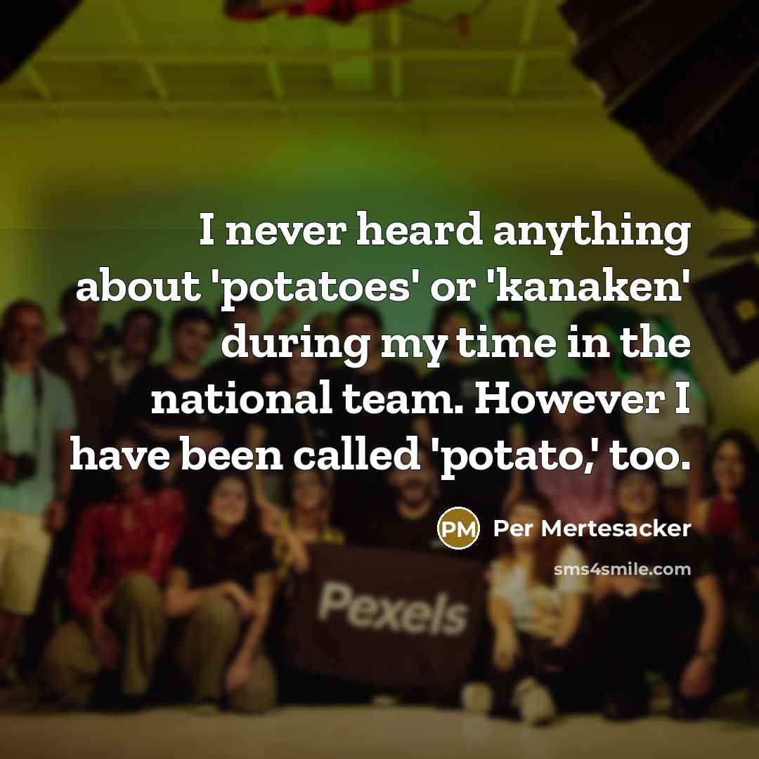 “I never heard anything about 'potatoes' or 'kanaken' during my time in the national team. However I have been called 'potato,' too.” quote by Per Mertesacker