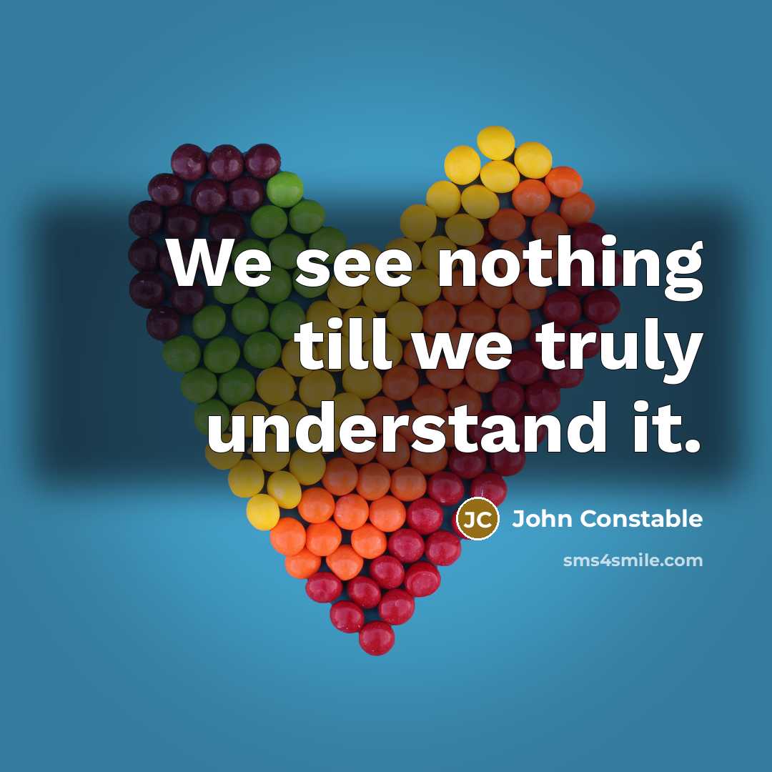“We see nothing till we truly understand it.” quote by John Constable