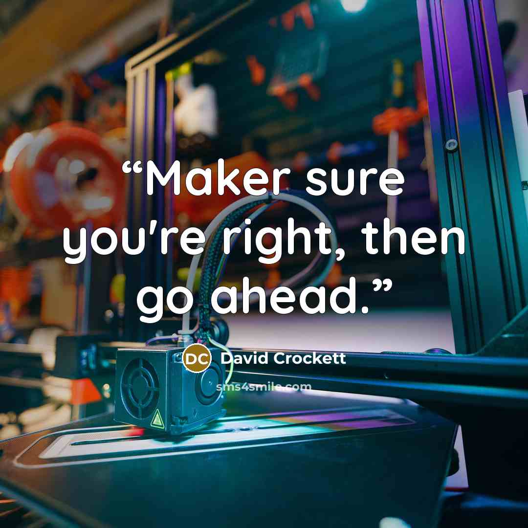“Maker sure you're right, then go ahead.” quote by David Crockett