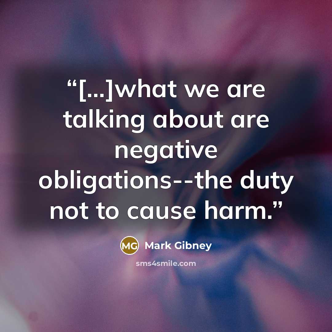 “[...]what we are talking about are negative obligations--the duty not to cause harm.” quote by Mark Gibney