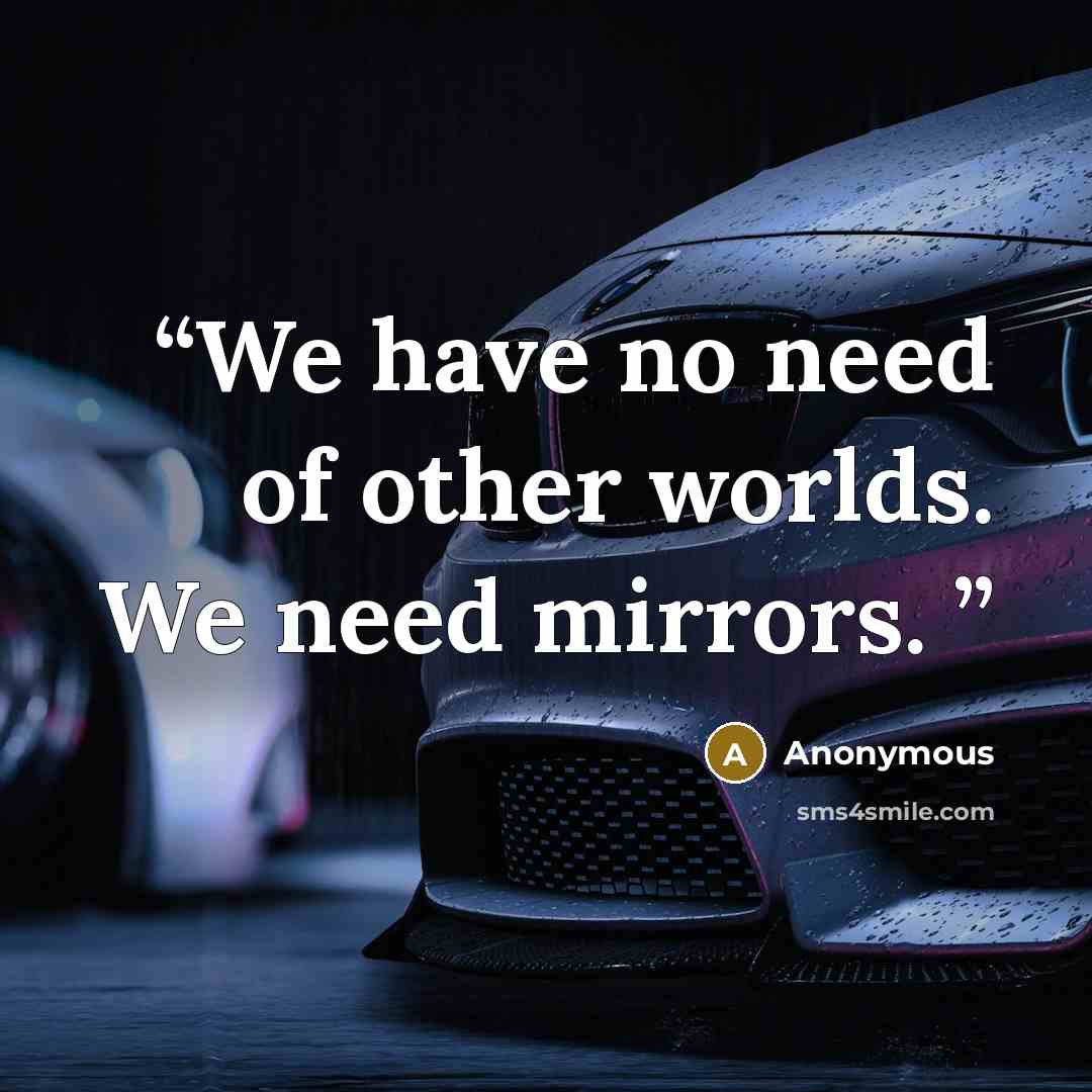 “We have no need of other worlds. We need mirrors.” quote by Anonymous