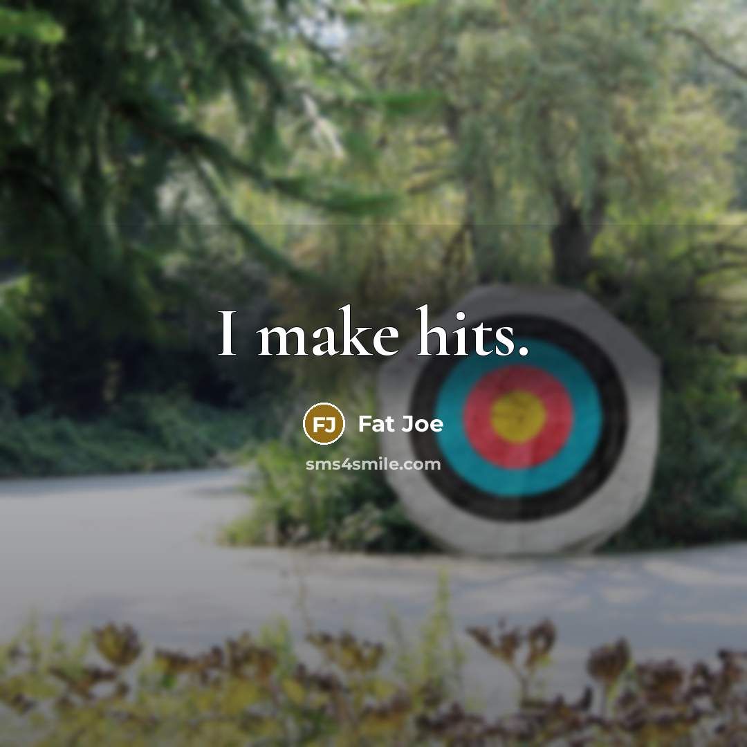 “I make hits.” quote by Fat Joe