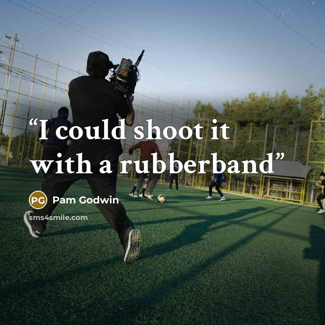 “I could shoot it with a rubberband” quote by Pam Godwin