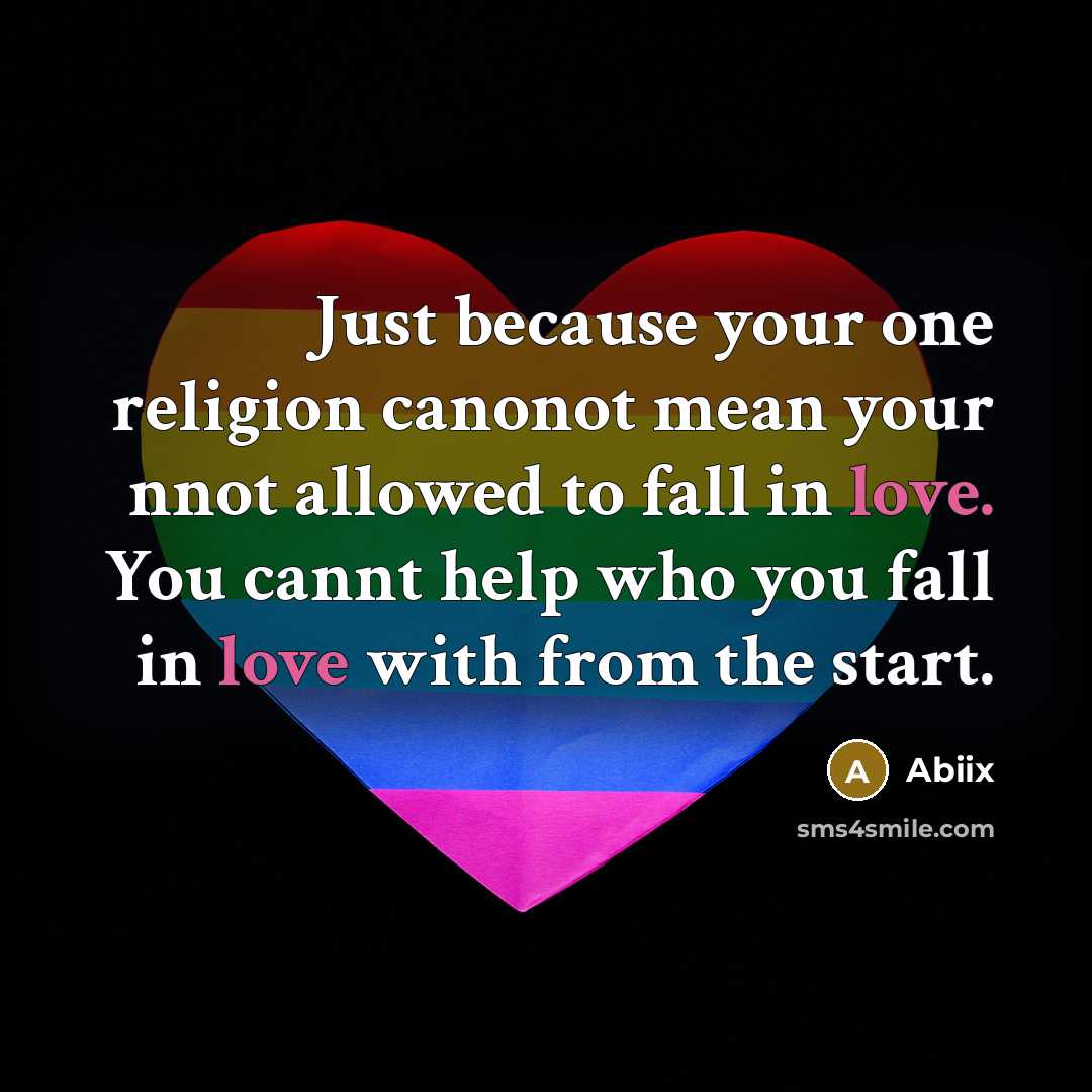 “Just because your one religion canonot mean your nnot allowed to fall in love. You cannt help who you fall in love with from the start.” quote by Abiix