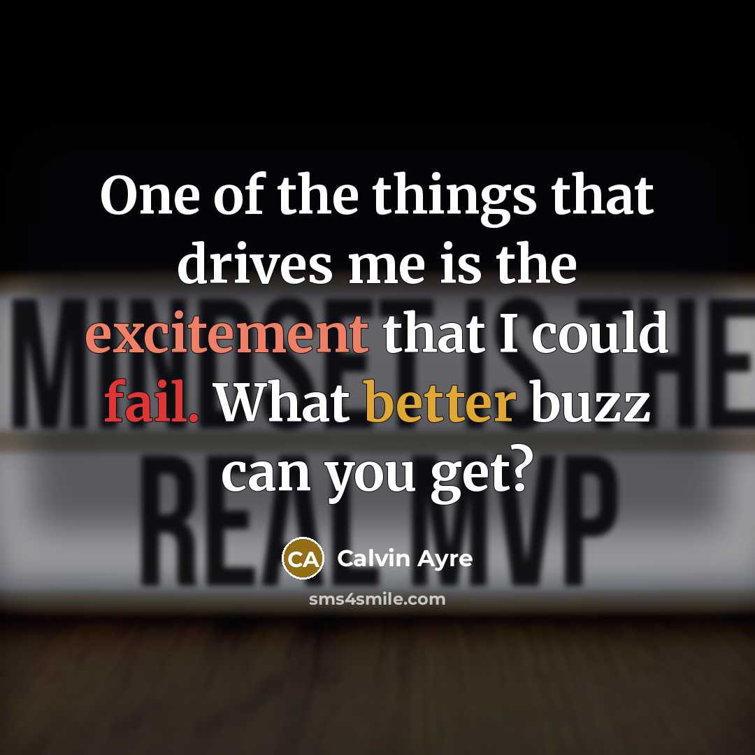 “One of the things that drives me is the excitement that I could fail. What better buzz can you get?” quote by Calvin Ayre
