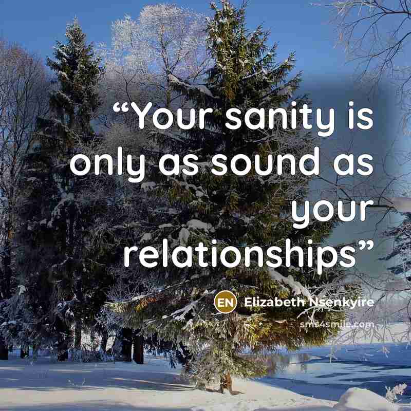 “Your sanity is only as sound as your relationships” quote by Elizabeth Nsenkyire
