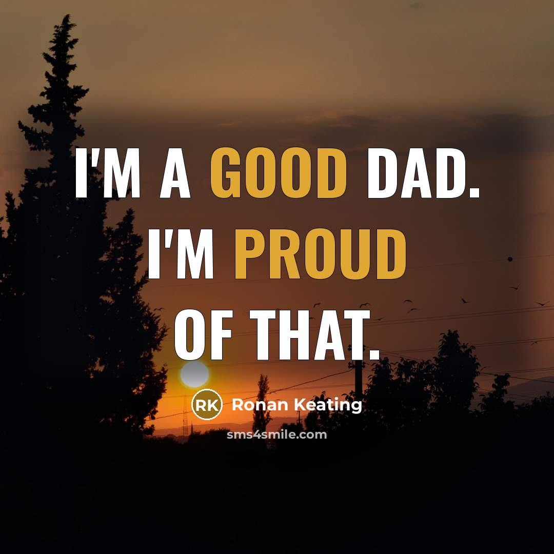 “I'm a good dad. I'm proud of that.” quote by Ronan Keating