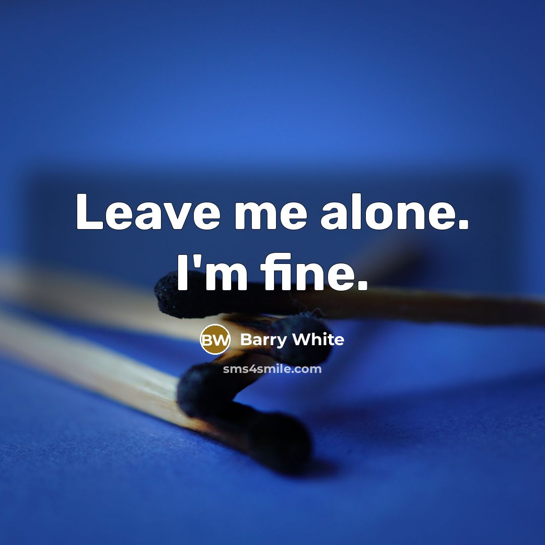 “Leave me alone. I'm fine.” quote by Barry White