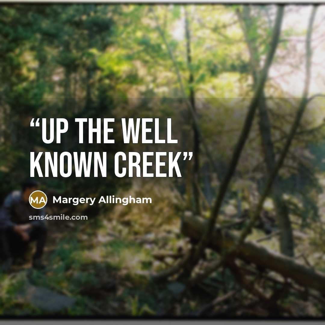 “Up the well known creek” quote by Margery Allingham