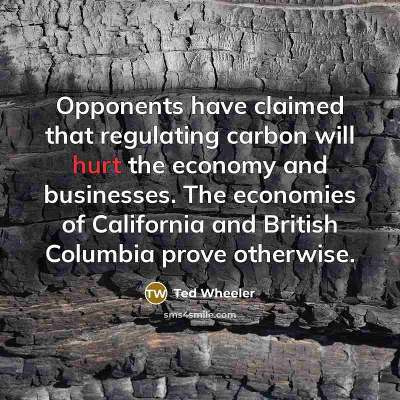 “Opponents have claimed that regulating carbon will hurt the economy and businesses. The economies of California and British Columbia prove otherwise.” quote by Ted Wheeler