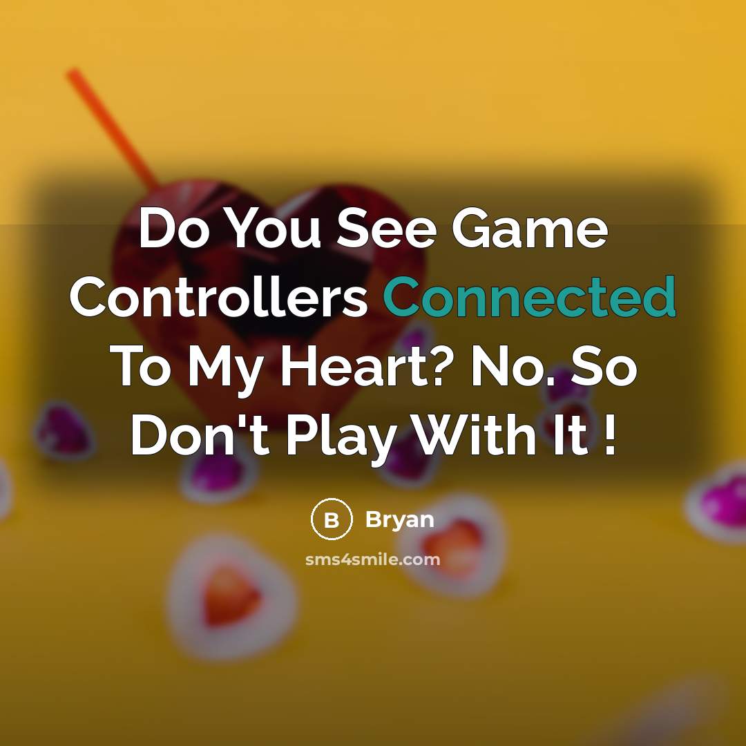 “Do You See Game Controllers Connected To My Heart? No. So Don't Play With It !” quote by Bryan