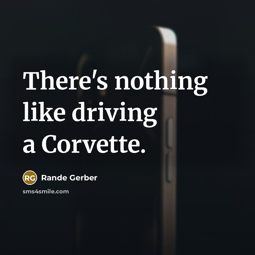 “There's nothing like driving a Corvette.” quote by Rande Gerber
