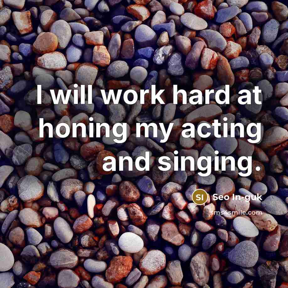 “I will work hard at honing my acting and singing.” quote by Seo In-guk