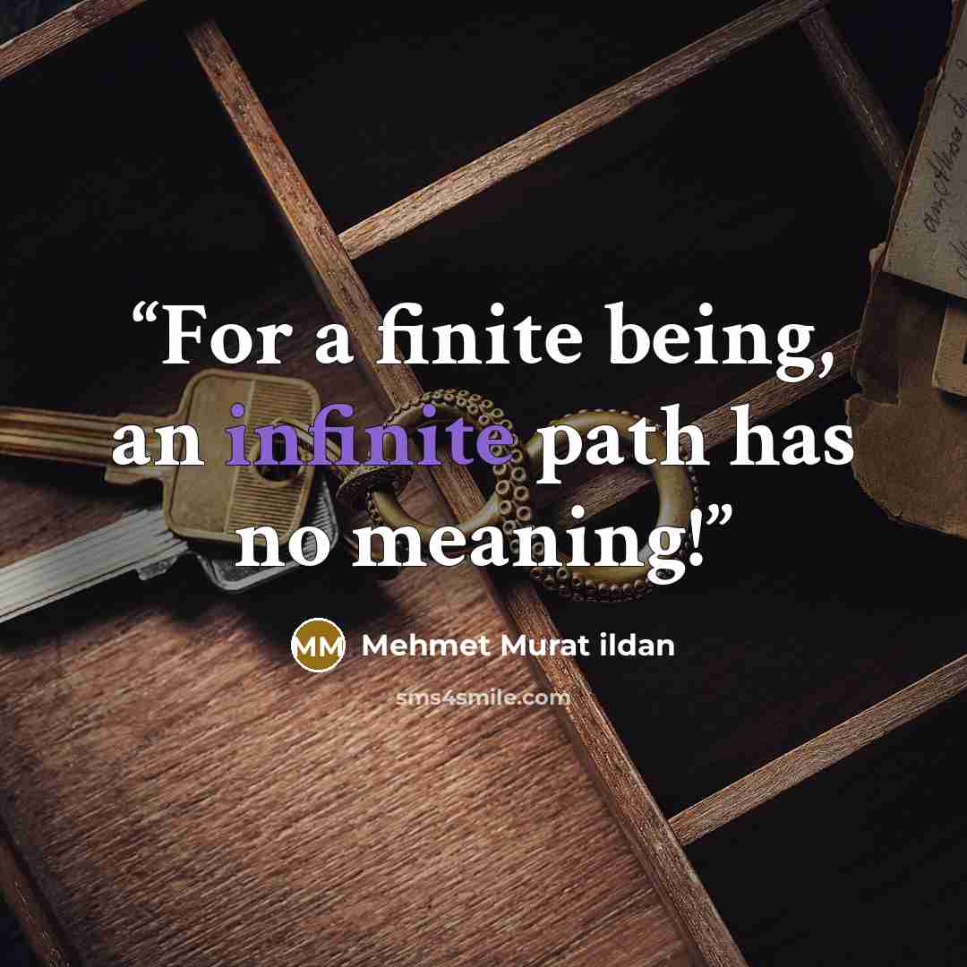 “For a finite being, an infinite path has no meaning!” quote by Mehmet Murat ildan