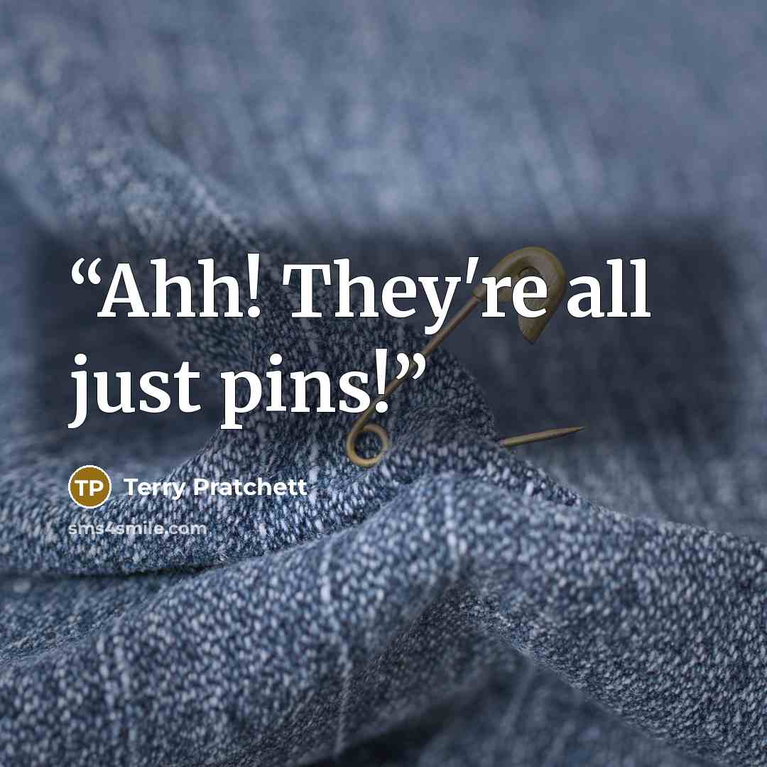 “Ahh! They're all just pins!” quote by Terry Pratchett