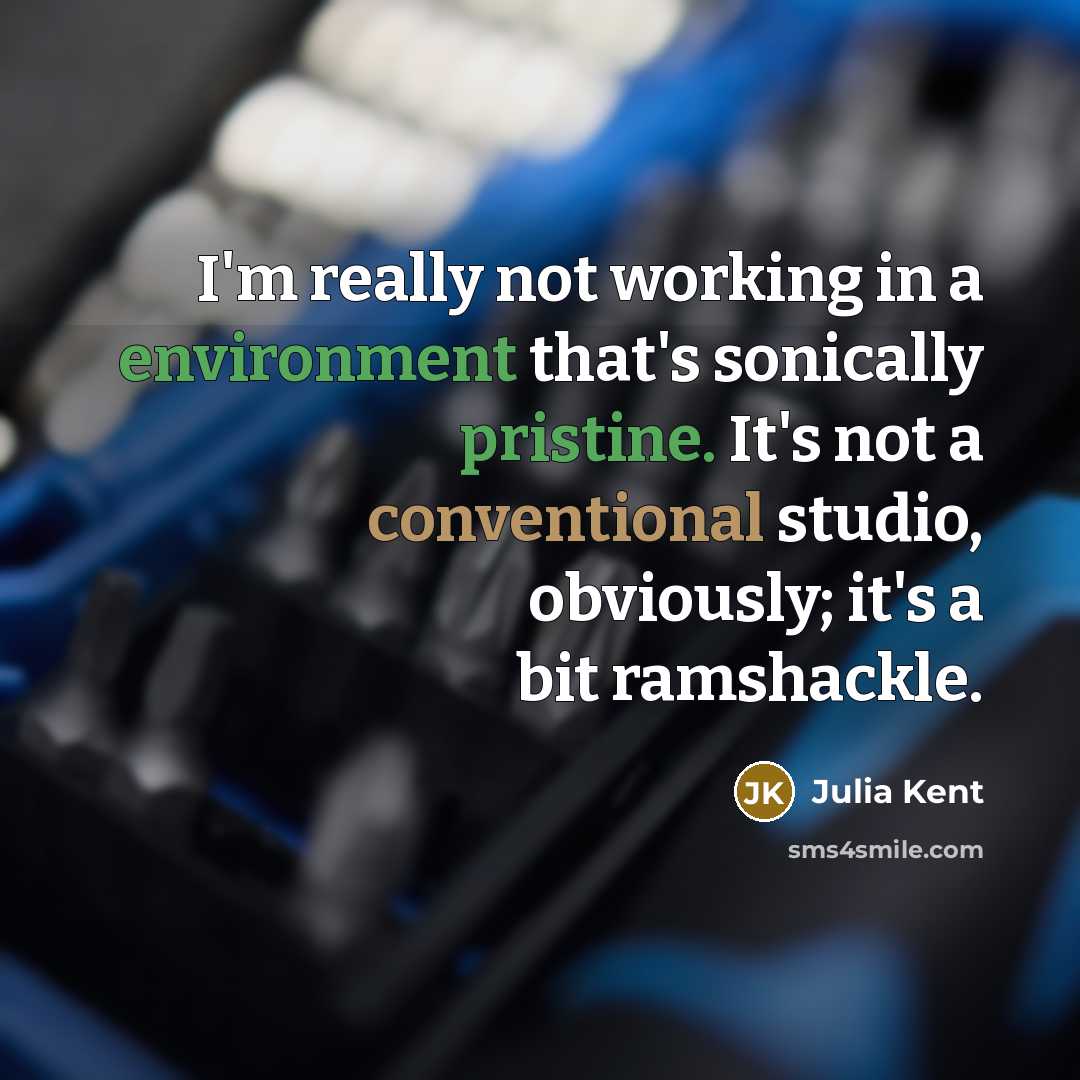 “I'm really not working in a environment that's sonically pristine. It's not a conventional studio, obviously; it's a bit ramshackle.” quote by Julia Kent