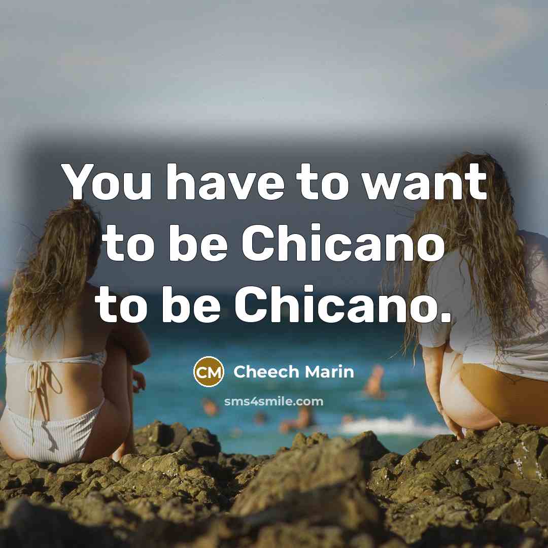 “You have to want to be Chicano to be Chicano.” quote by Cheech Marin