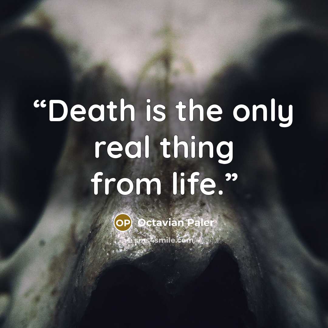 “Death is the only real thing from life.” quote by Octavian Paler