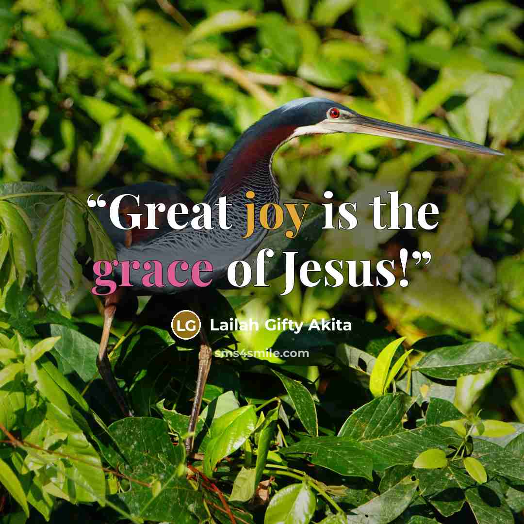 “Great joy is the grace of Jesus!” quote by Lailah Gifty Akita