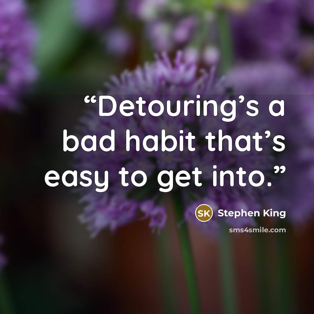 “Detouring’s a bad habit that’s easy to get into.” quote by Stephen King