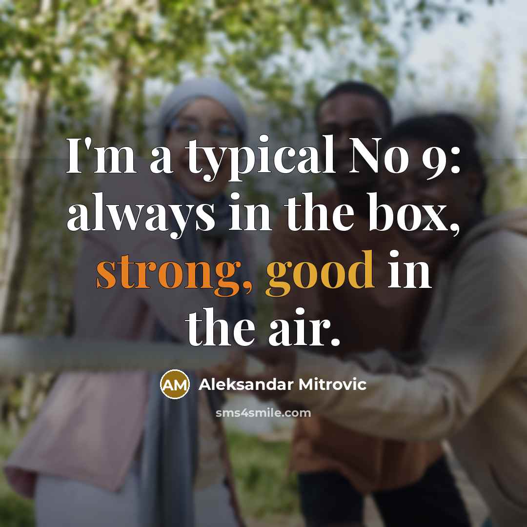 “I'm a typical No 9: always in the box, strong, good in the air.” quote by Aleksandar Mitrovic