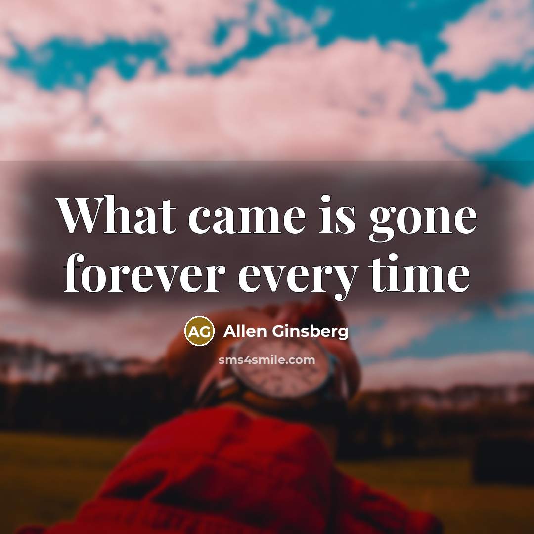 “What came is gone forever every time” quote by Allen Ginsberg