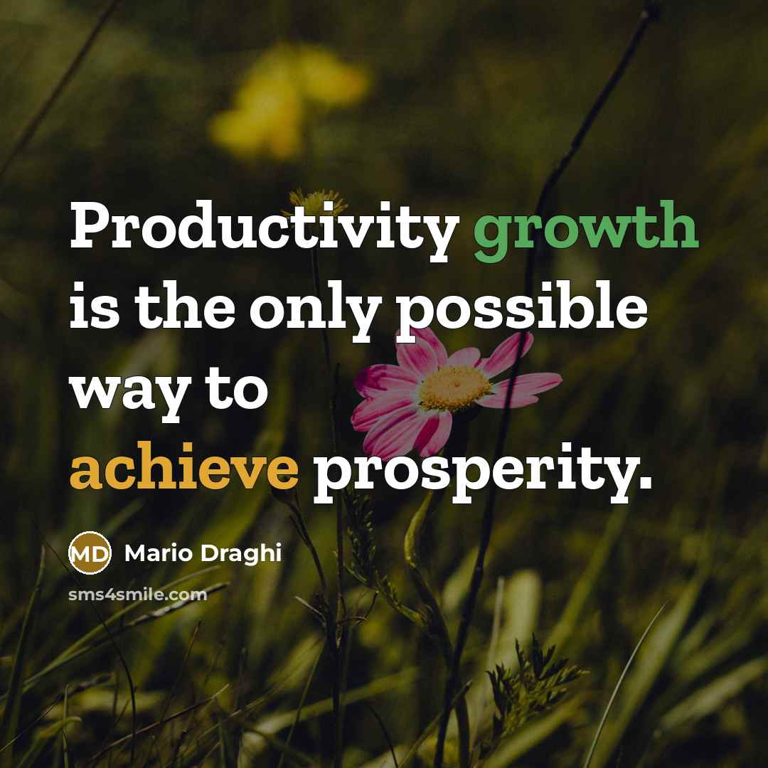 “Productivity growth is the only possible way to achieve prosperity.” quote by Mario Draghi