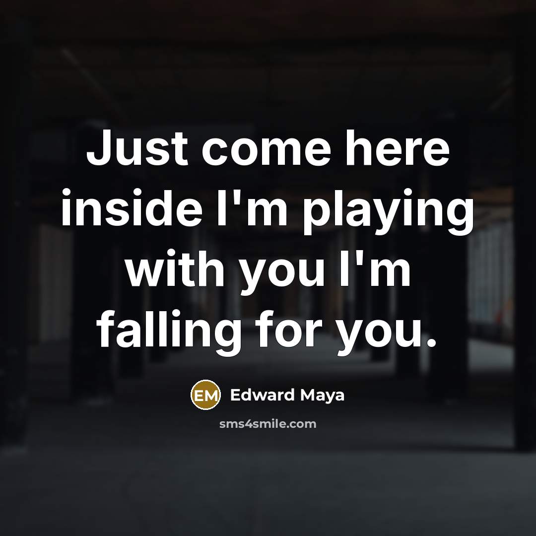 “Just come here inside I'm playing with you I'm falling for you.” quote by Edward Maya