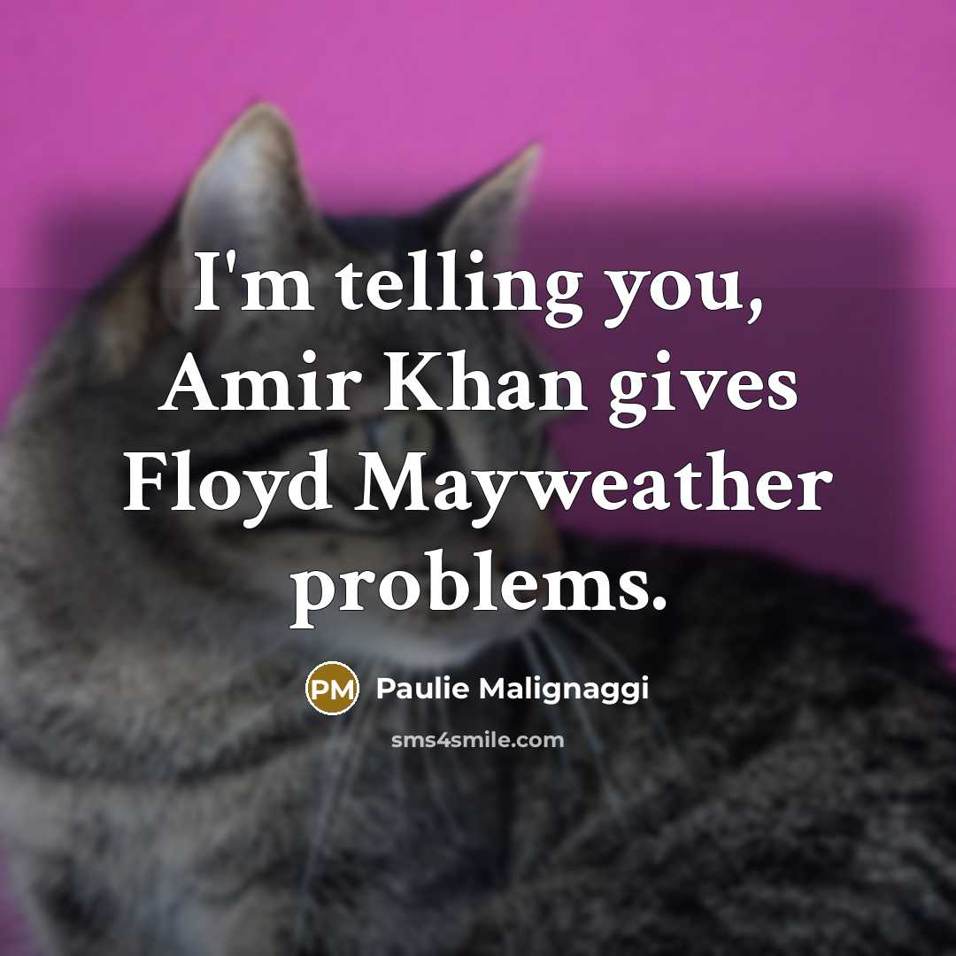 “I'm telling you, Amir Khan gives Floyd Mayweather problems.” quote by Paulie Malignaggi