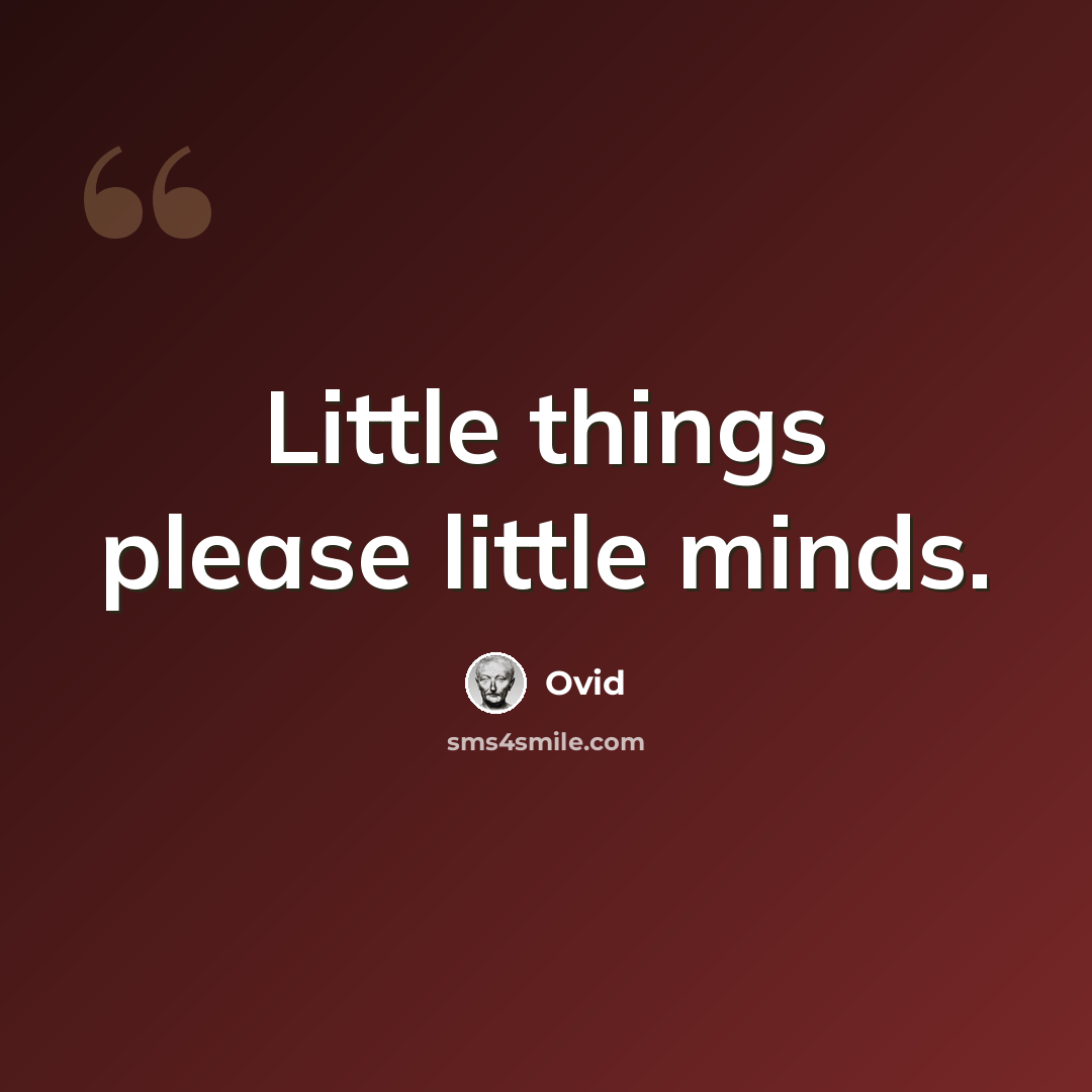 “Little things please little minds.” quote by Ovid