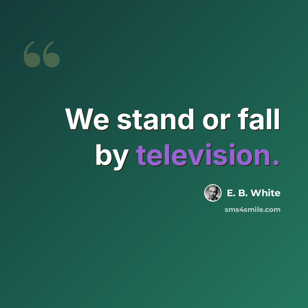 “We stand or fall by television.” quote by E. B. White