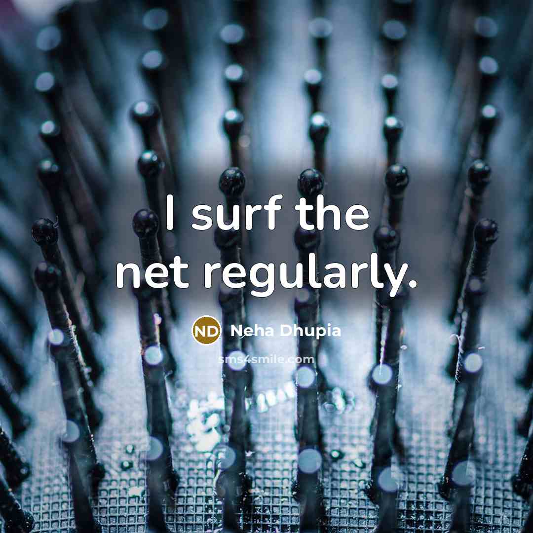 “I surf the net regularly.” quote by Neha Dhupia