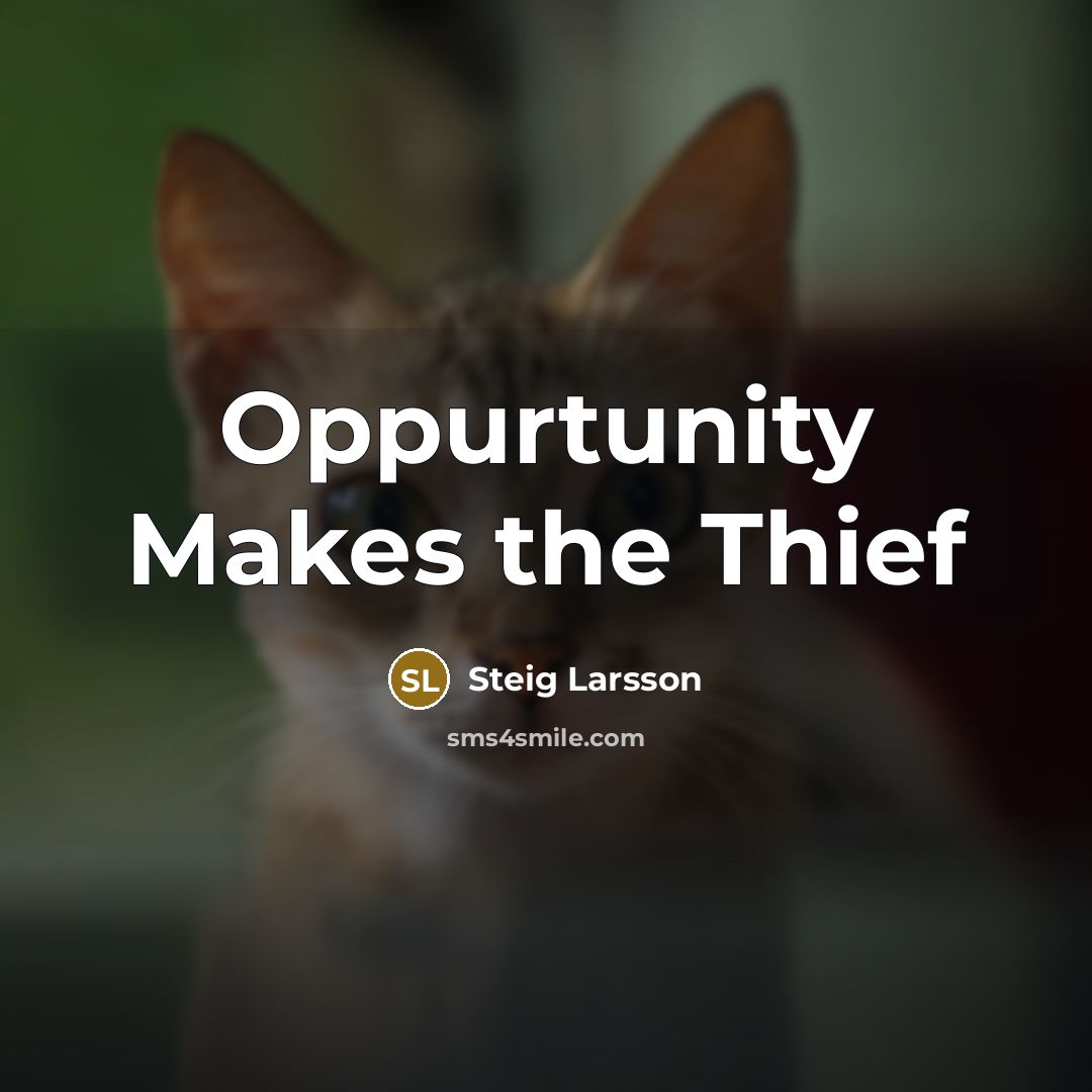 “Oppurtunity Makes the Thief” quote by Steig Larsson