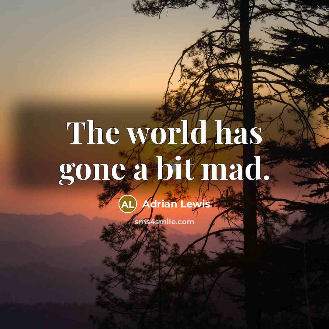 “The world has gone a bit mad.” quote by Adrian Lewis