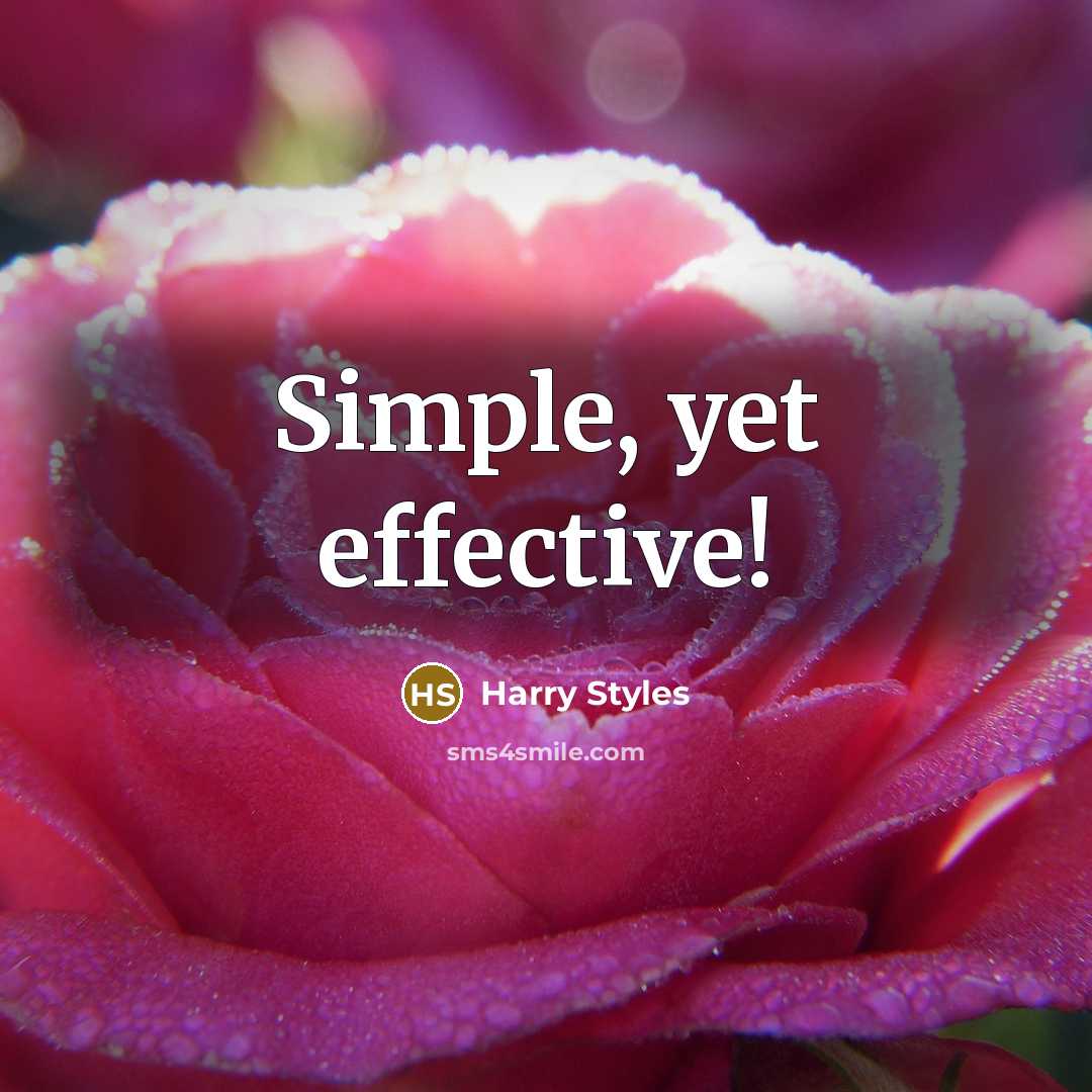 “Simple, yet effective!” quote by Harry Styles