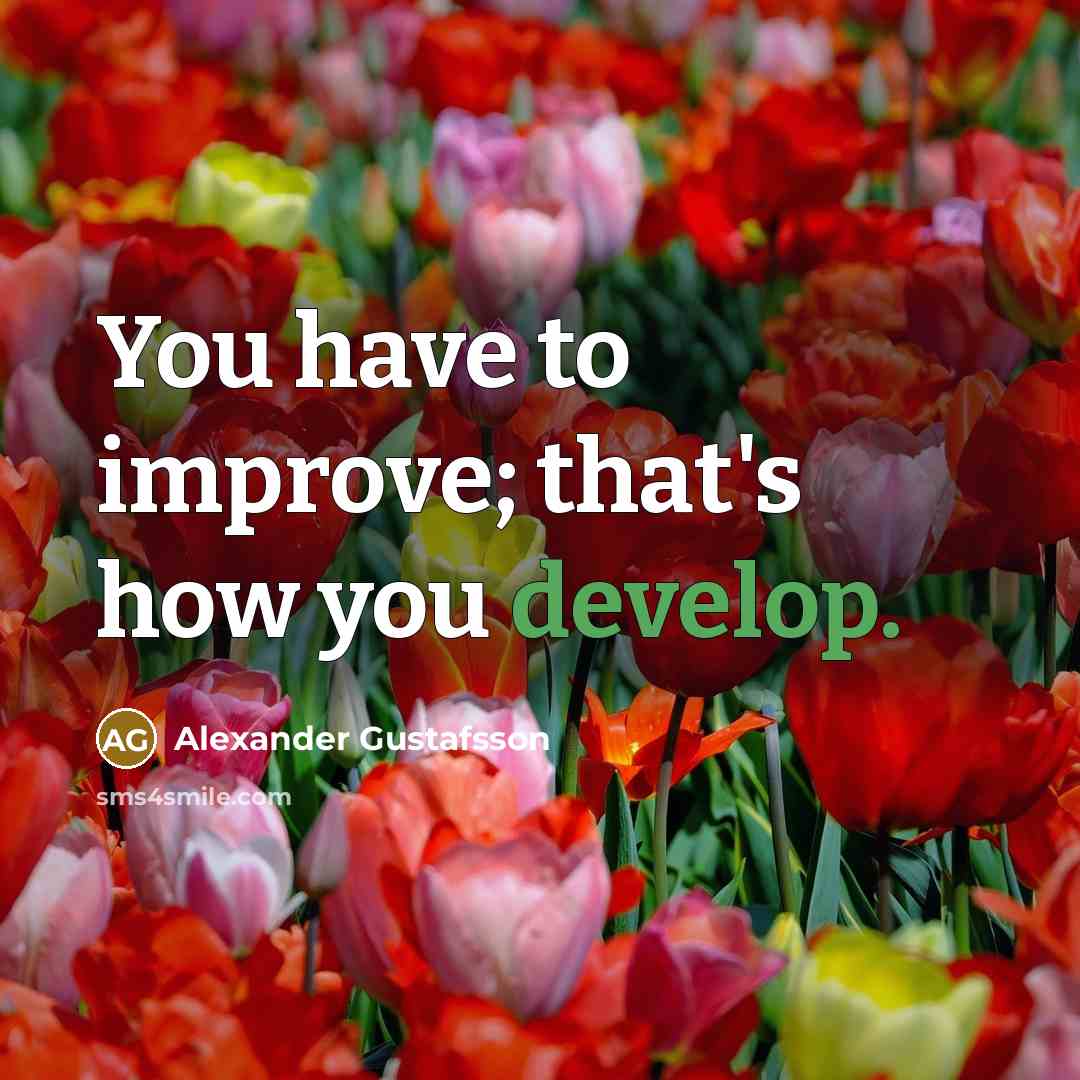 “You have to improve; that's how you develop.” quote by Alexander Gustafsson