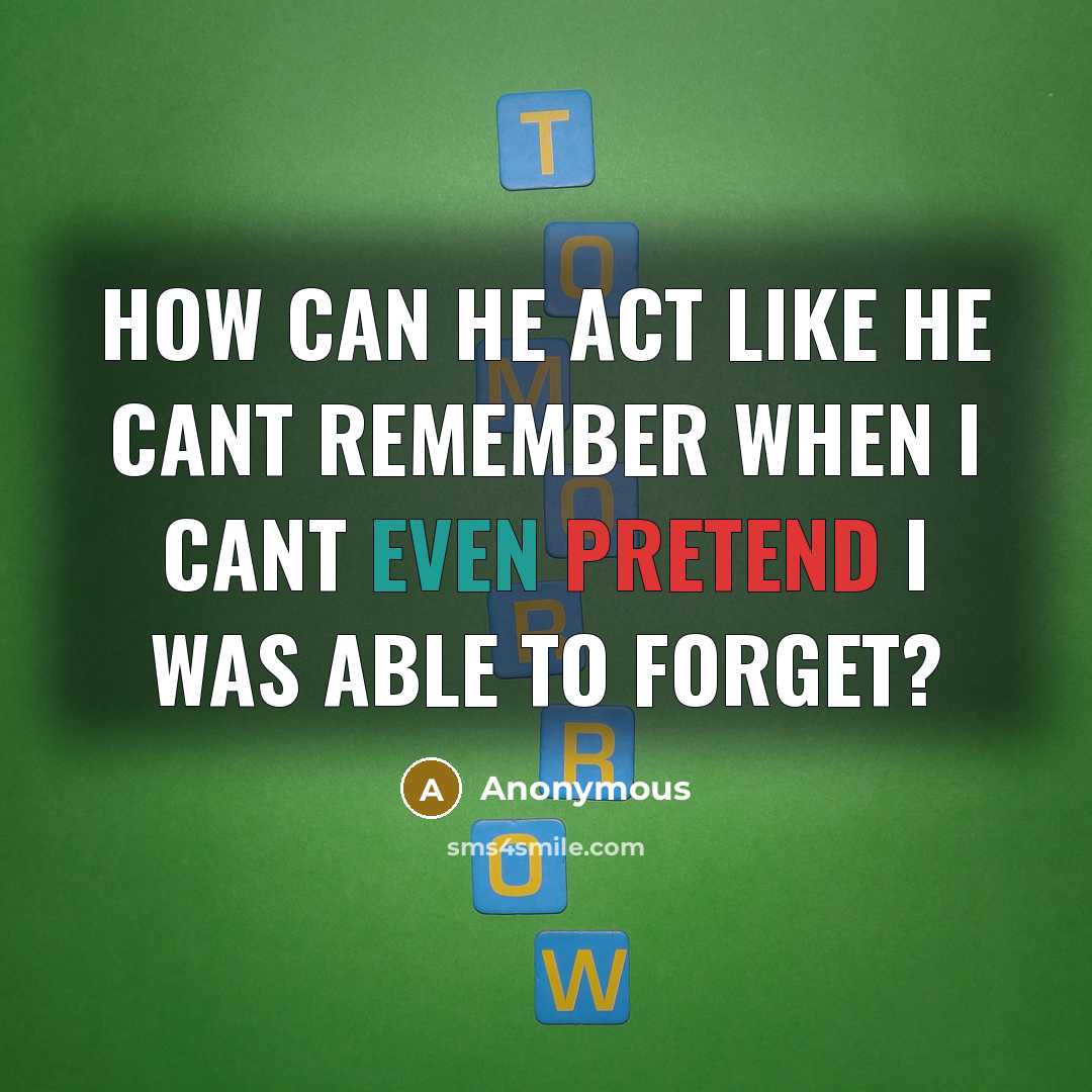 “How can he act like he cant remember when I cant even pretend I was able to forget?” quote by Anonymous