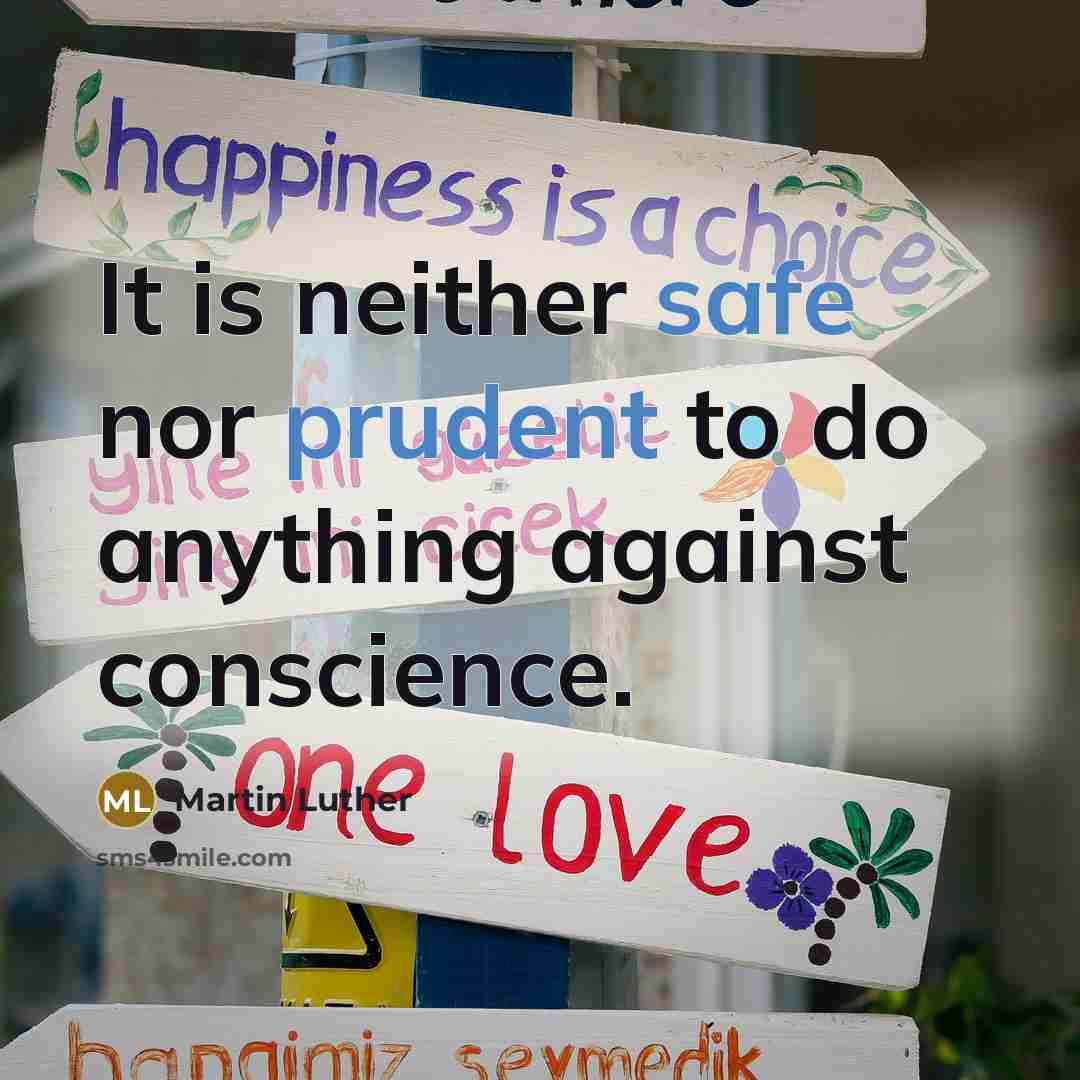 “It is neither safe nor prudent to do anything against conscience.” quote by Martin Luther