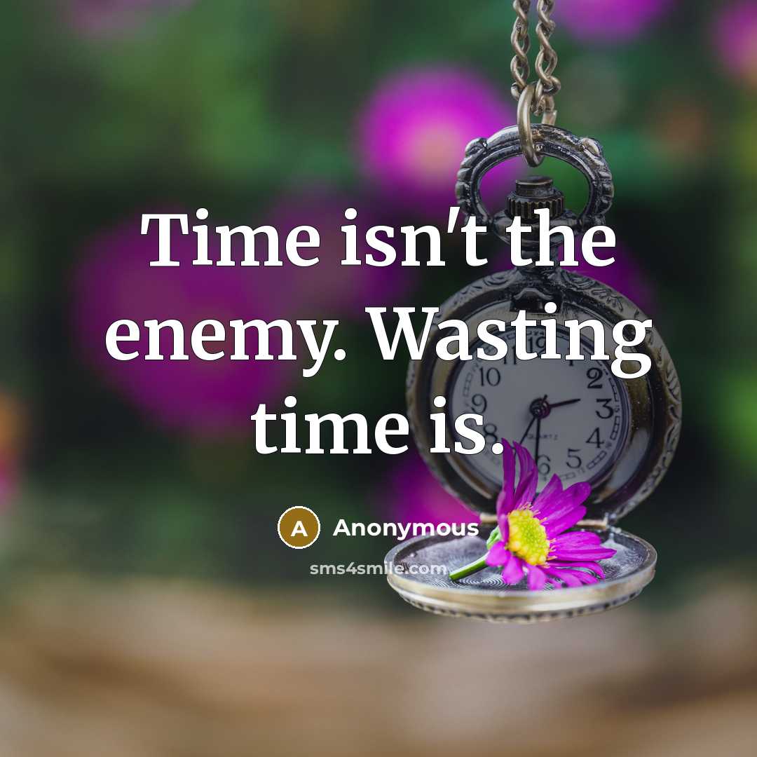 “Time isn't the enemy. Wasting time is.” quote by Anonymous
