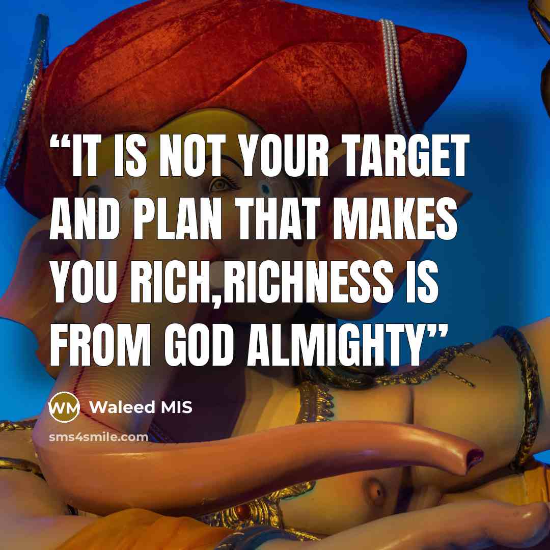 “It is not your target and plan that makes you rich,richness is from God almighty” quote by Waleed MIS