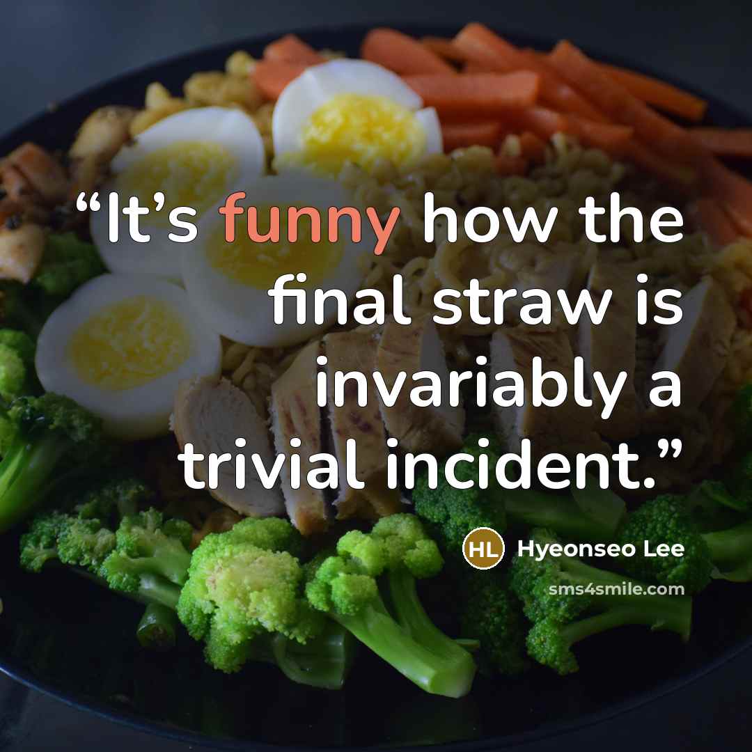 “It’s funny how the final straw is invariably a trivial incident.” quote by Hyeonseo Lee