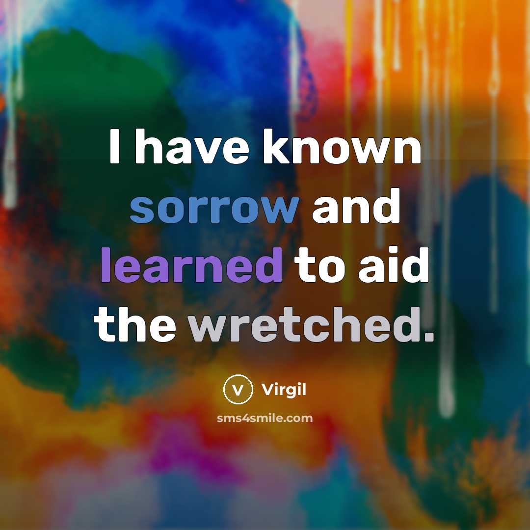 “I have known sorrow and learned to aid the wretched.” quote by Virgil