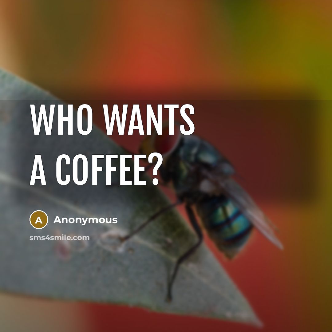 “Who wants a coffee?” quote by Anonymous