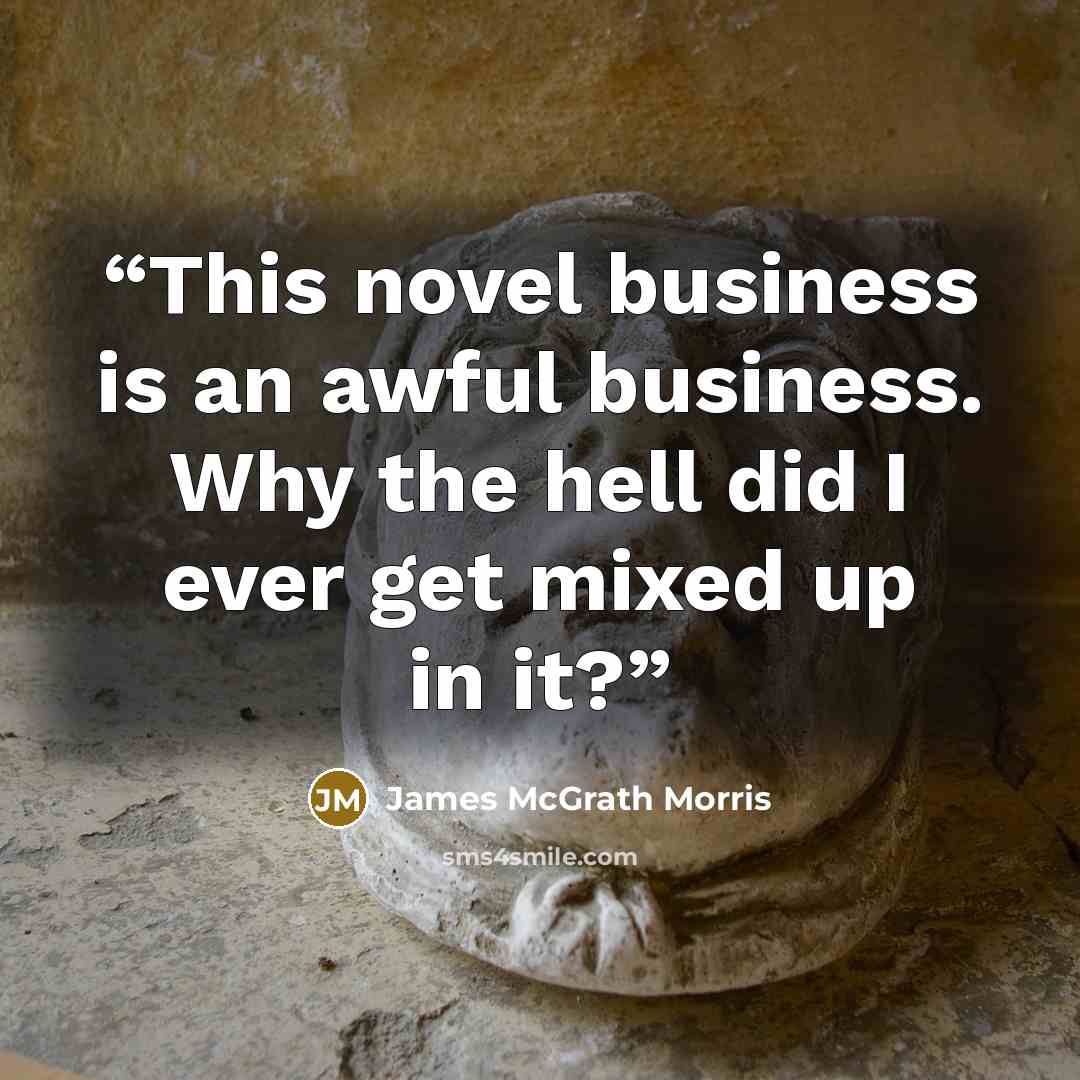 “This novel business is an awful business. Why the hell did I ever get mixed up in it?” quote by James McGrath Morris