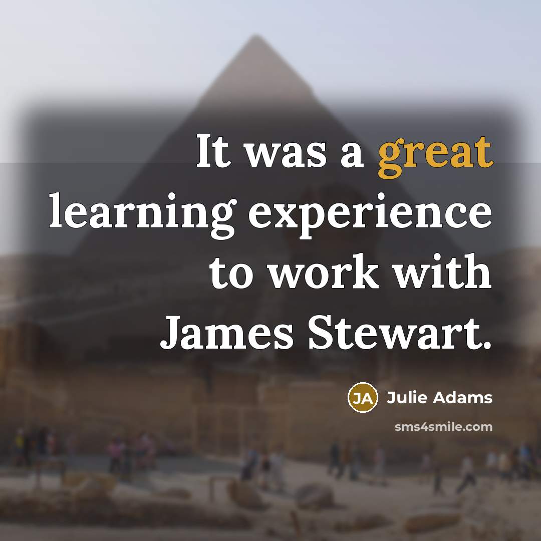 “It was a great learning experience to work with James Stewart.” quote by Julie Adams