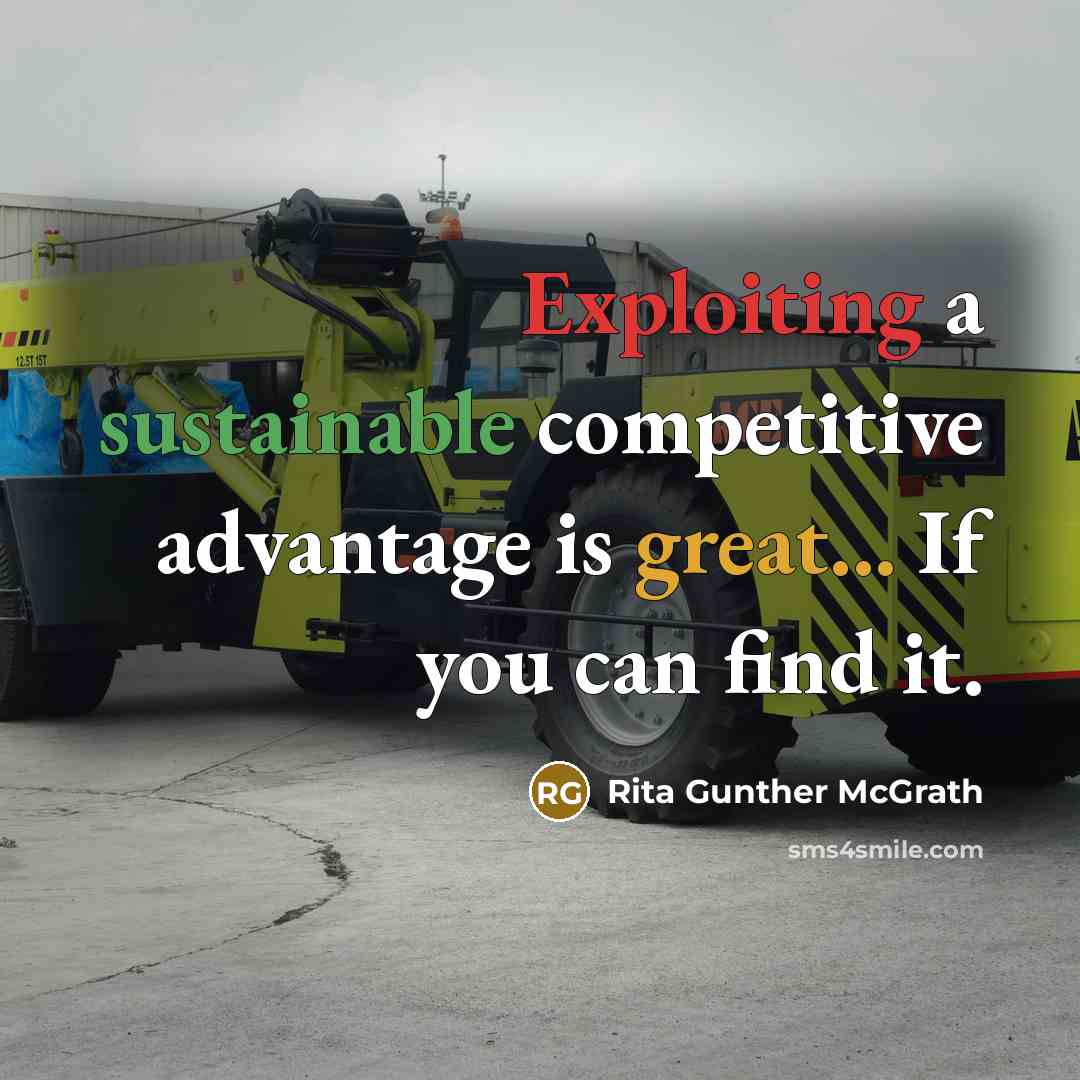 “Exploiting a sustainable competitive advantage is great... If you can find it.” quote by Rita Gunther McGrath