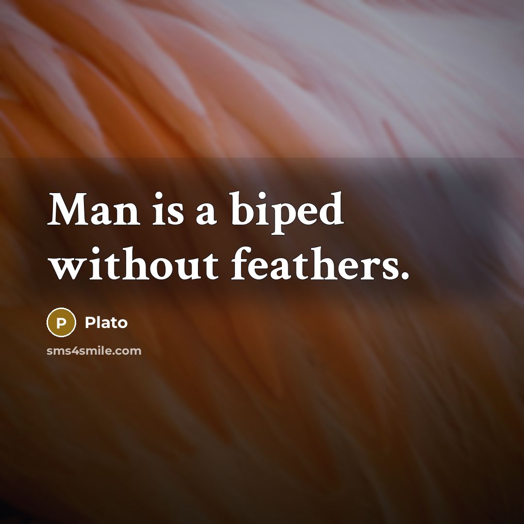 “Man is a biped without feathers.” quote by Plato