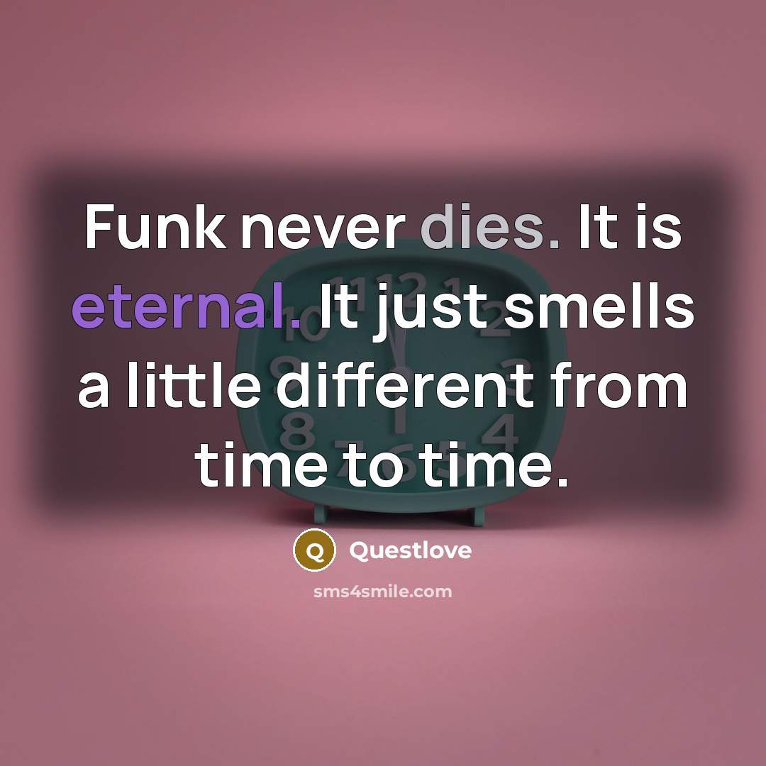 “Funk never dies. It is eternal. It just smells a little different from time to time.” quote by Questlove