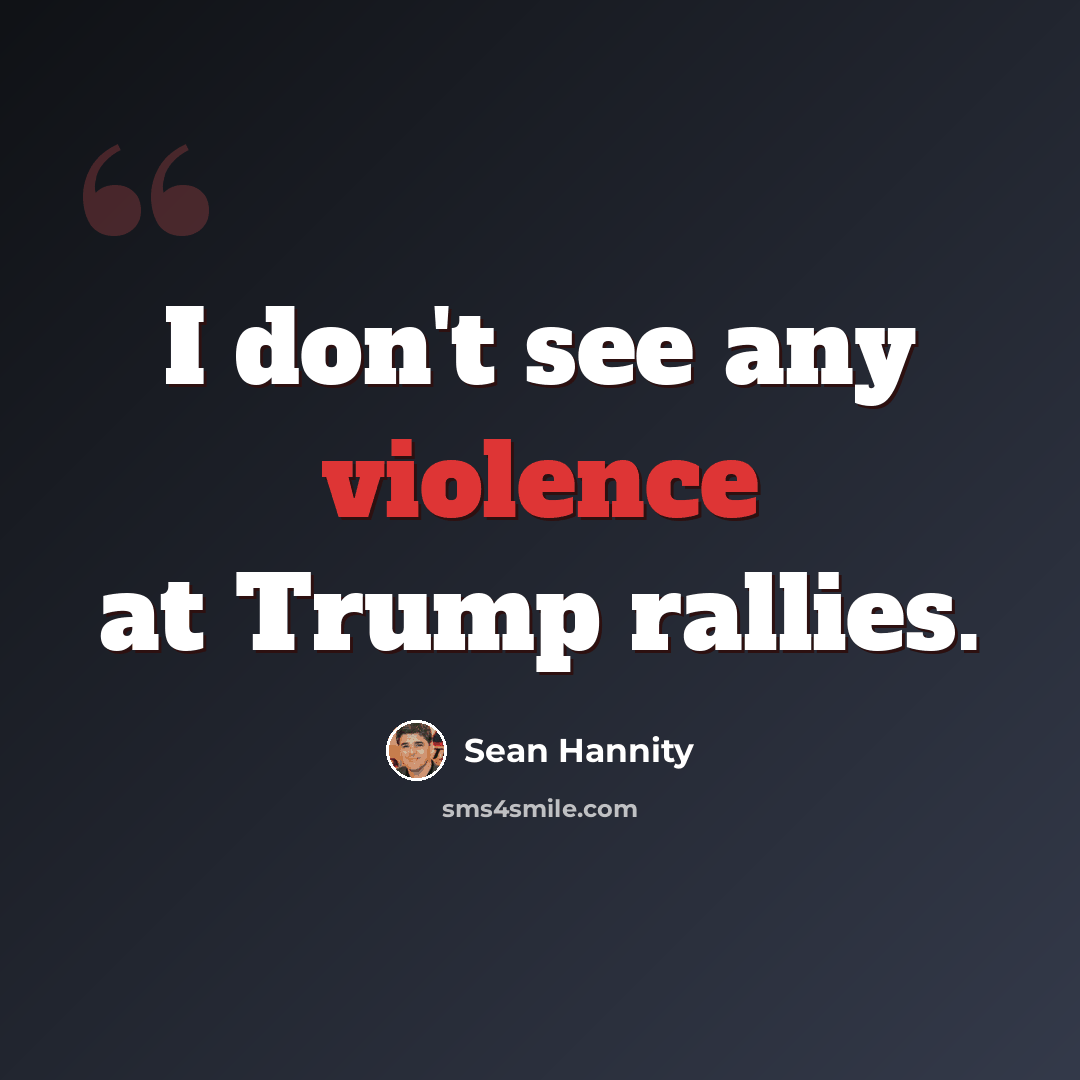 “I don't see any violence at Trump rallies.” quote by Sean Hannity